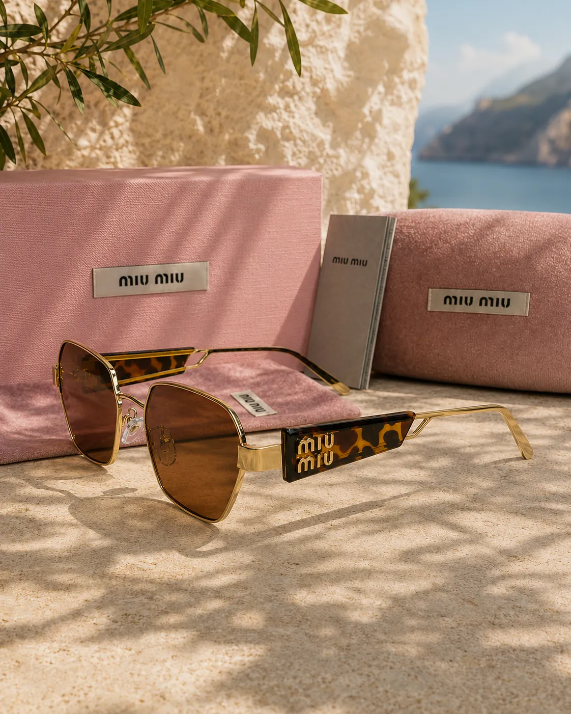 Miu Miu Miu Miu MU 53WS ZVN5S0 Geometrik Metal Kadın Güneş Gözlüğü