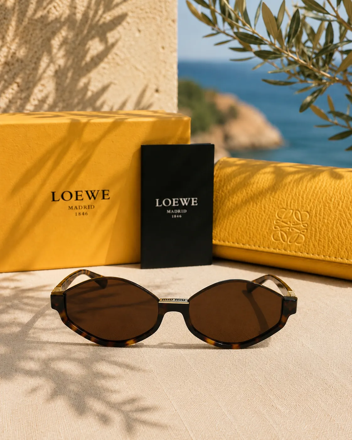 Loewe Loewe Triangle Slim Havana Cat-Eye Güneş Gözlüğü