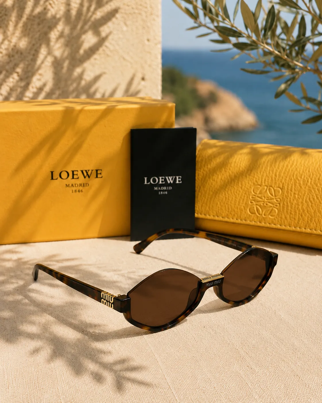 Loewe Loewe Triangle Slim Havana Cat-Eye Güneş Gözlüğü
