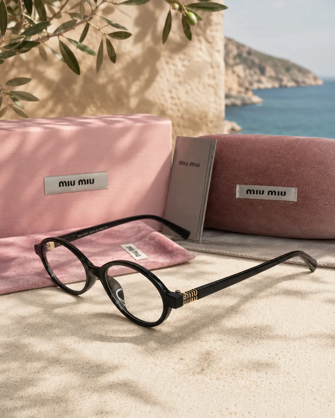Miu Miu Miu Miu Regard Oval Asetat Optik / Mavi Işık Koruyucu Gözlük