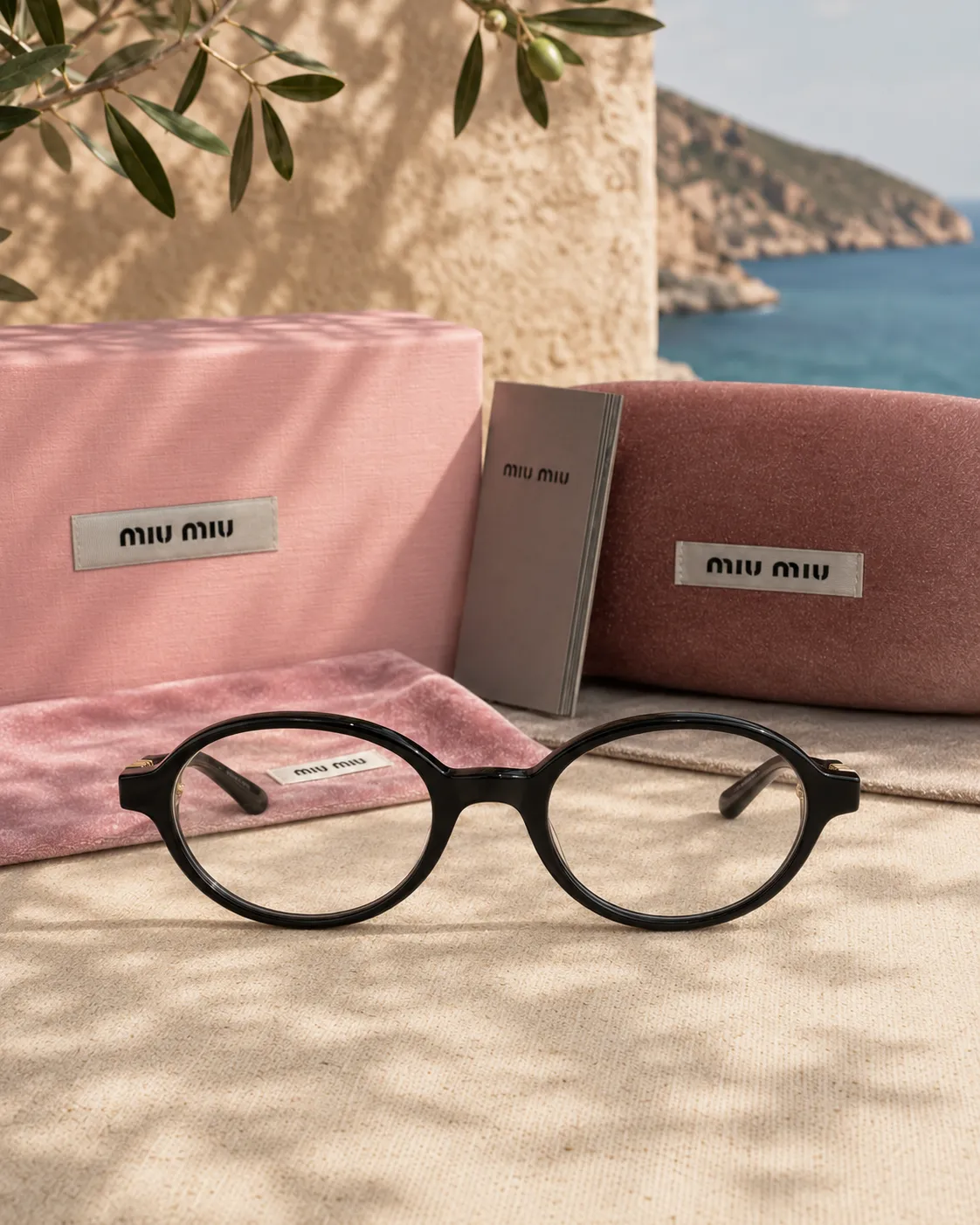 Miu Miu Miu Miu Regard Oval Asetat Optik / Mavi Işık Koruyucu Gözlük
