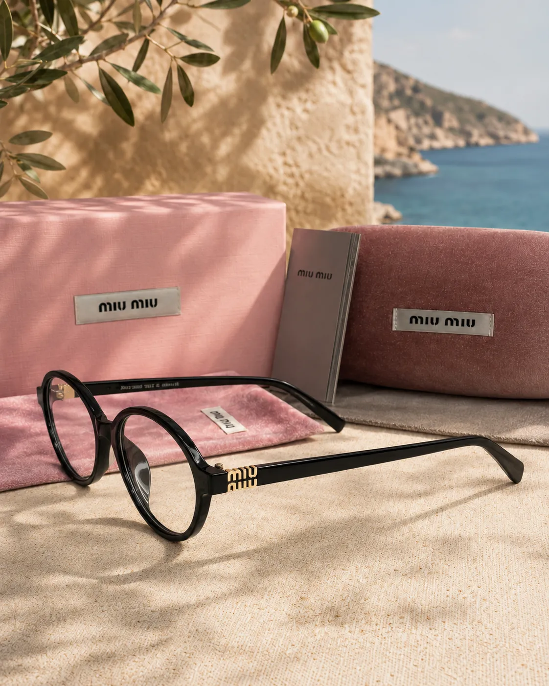 Miu Miu Miu Miu Regard Oval Asetat Optik / Mavi Işık Koruyucu Gözlük