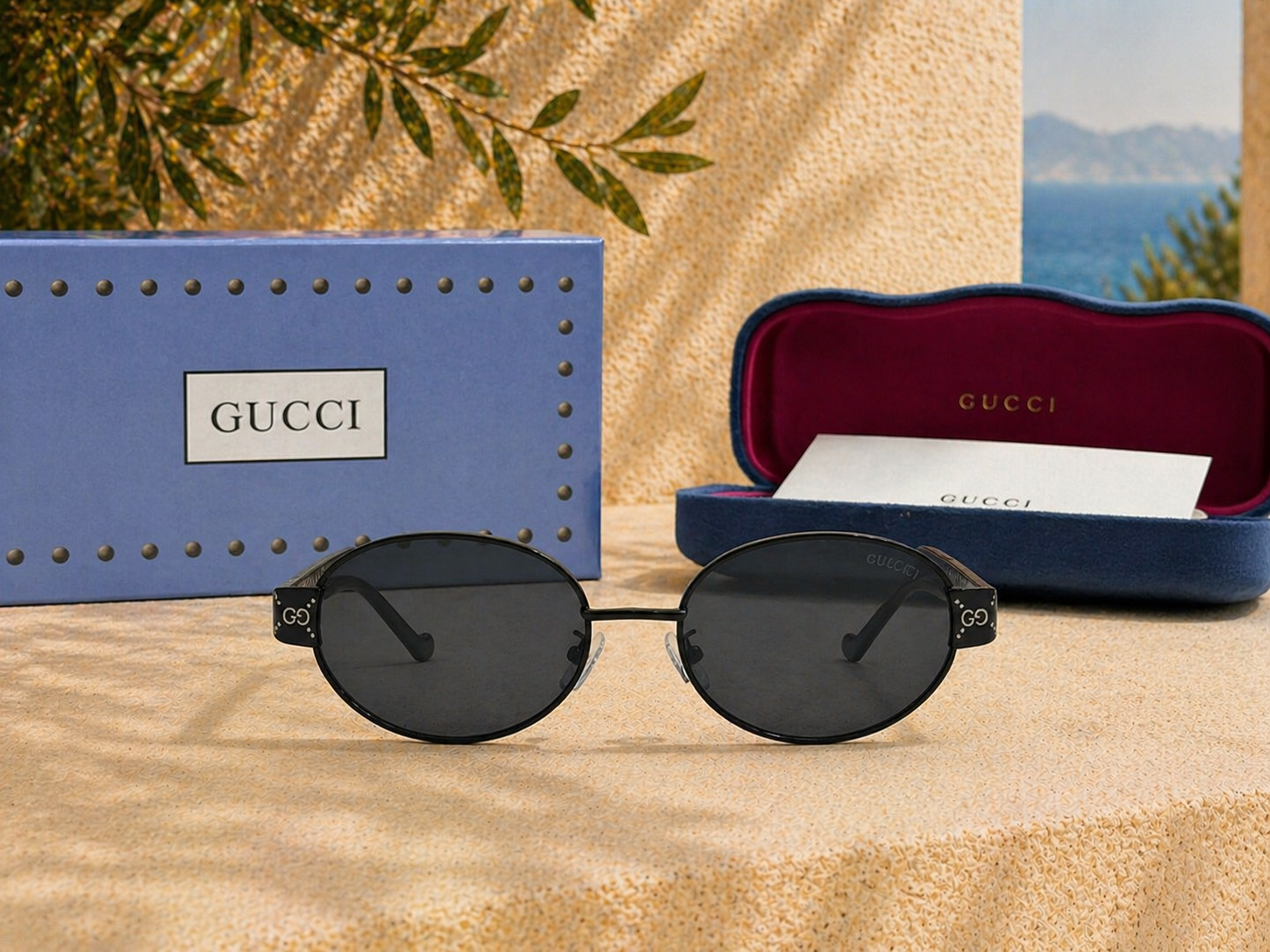Gucci GG 1854S 001 Füme Camlı Oval Unisex Güneş Gözlüğü