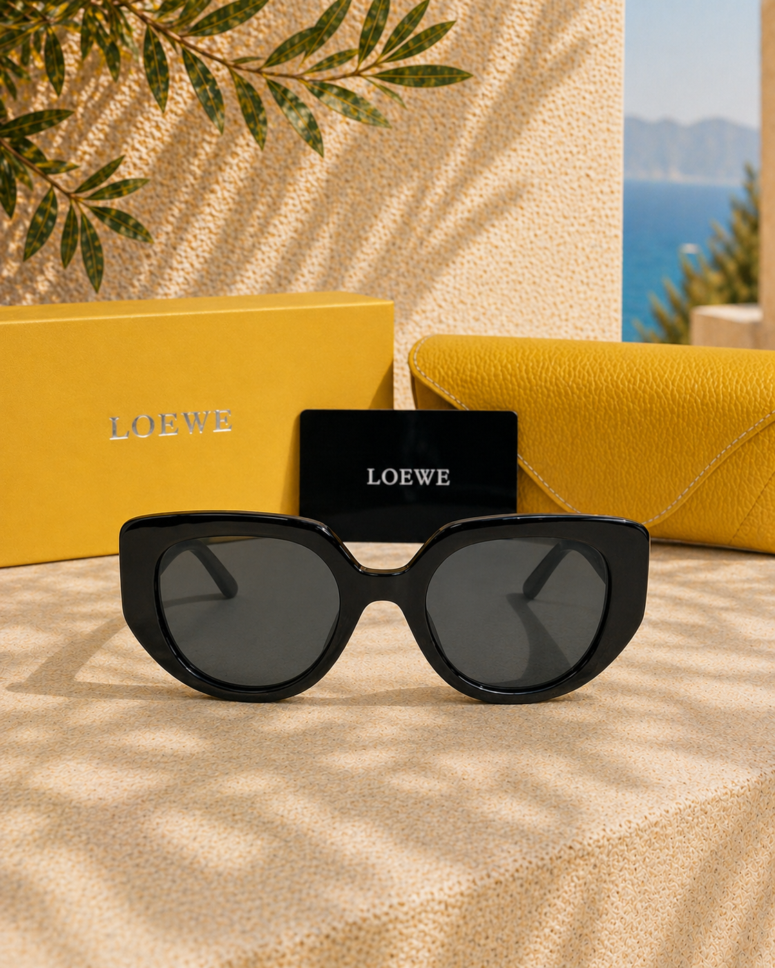 Loewe Loewe Curvy Butterfly / Cat-Eye Siyah Kadın Güneş Gözlüğü