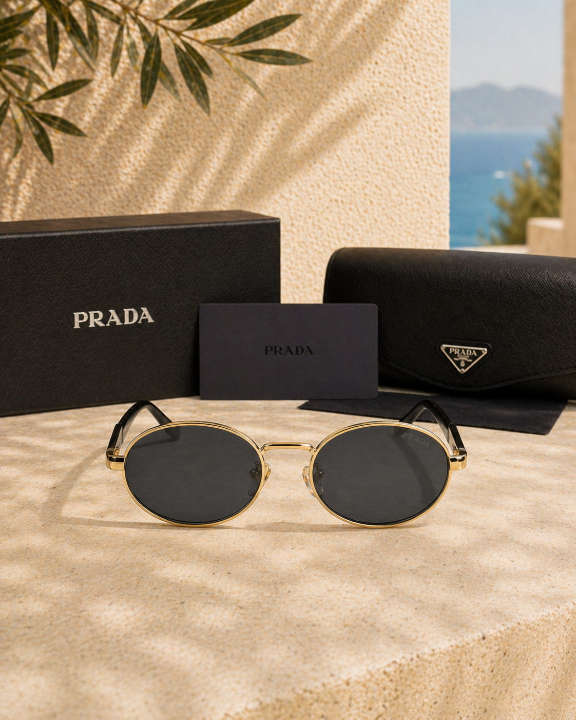 Prada Prada PR 65ZS ZVN09T Oval Metal Kadın Güneş Gözlüğü