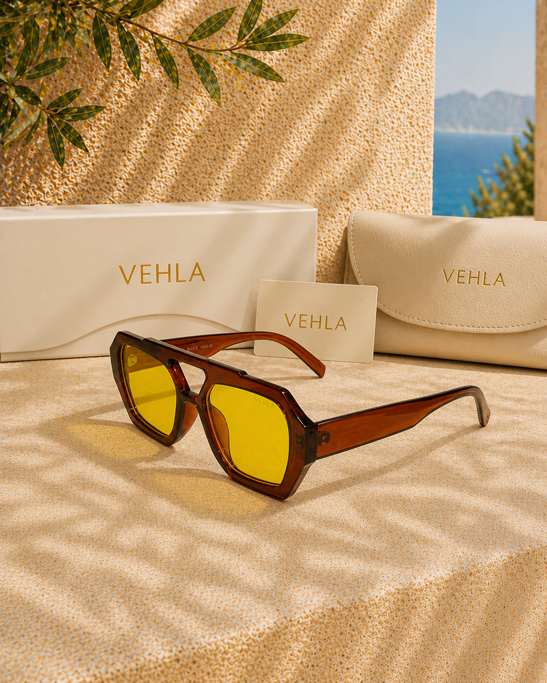 Vehla Vehla River Tortoise Sarı Camlı Unisex Güneş Gözlüğü