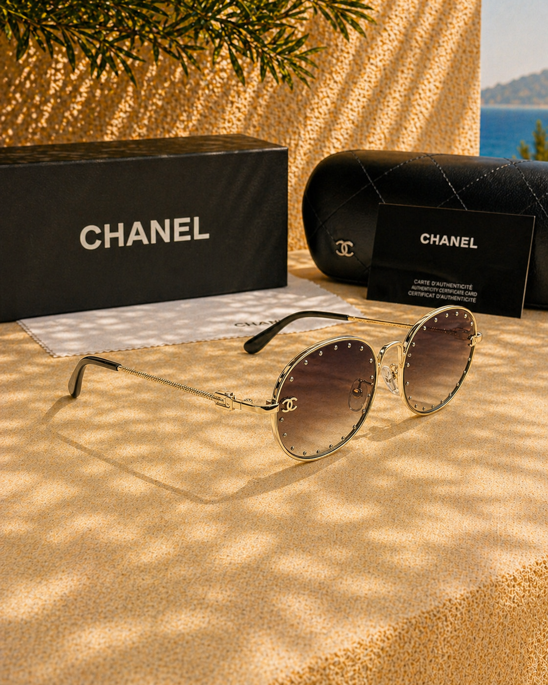 Chanel Chanel Taş Detaylı Retro Kadın Güneş Gözlüğü