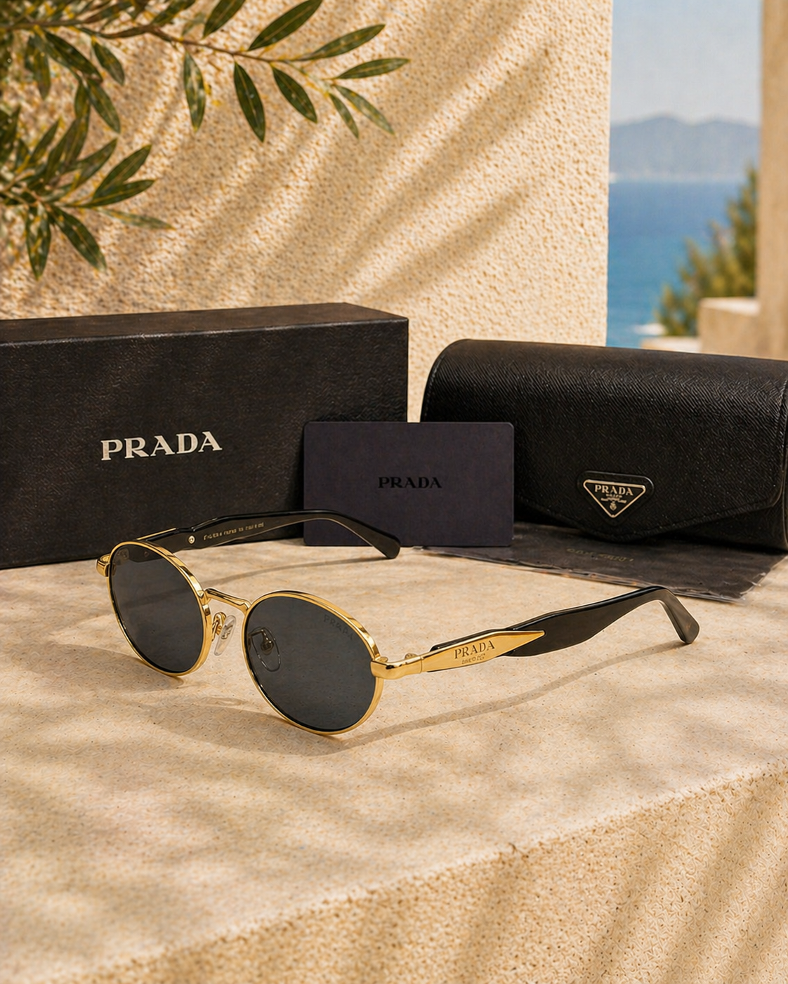 Prada Prada PR 65ZS ZVN09T Oval Metal Kadın Güneş Gözlüğü