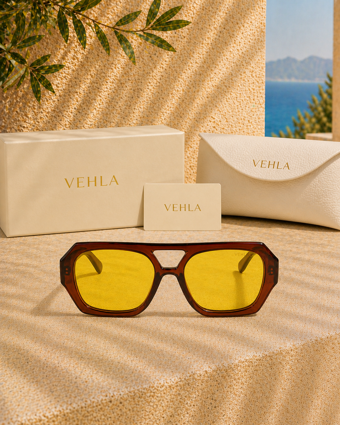 Vehla Vehla River Tortoise Sarı Camlı Unisex Güneş Gözlüğü